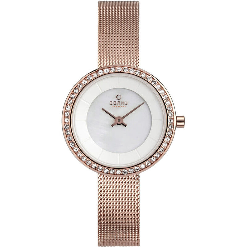 Obaku Denmark Quartz White Dial Ladies Watch V146LEVWMV