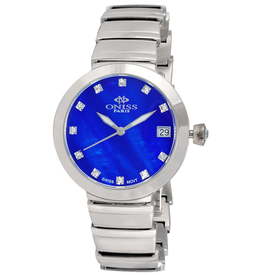 Oniss ON5559SS ON5559SSLBU women's watch with blue dial