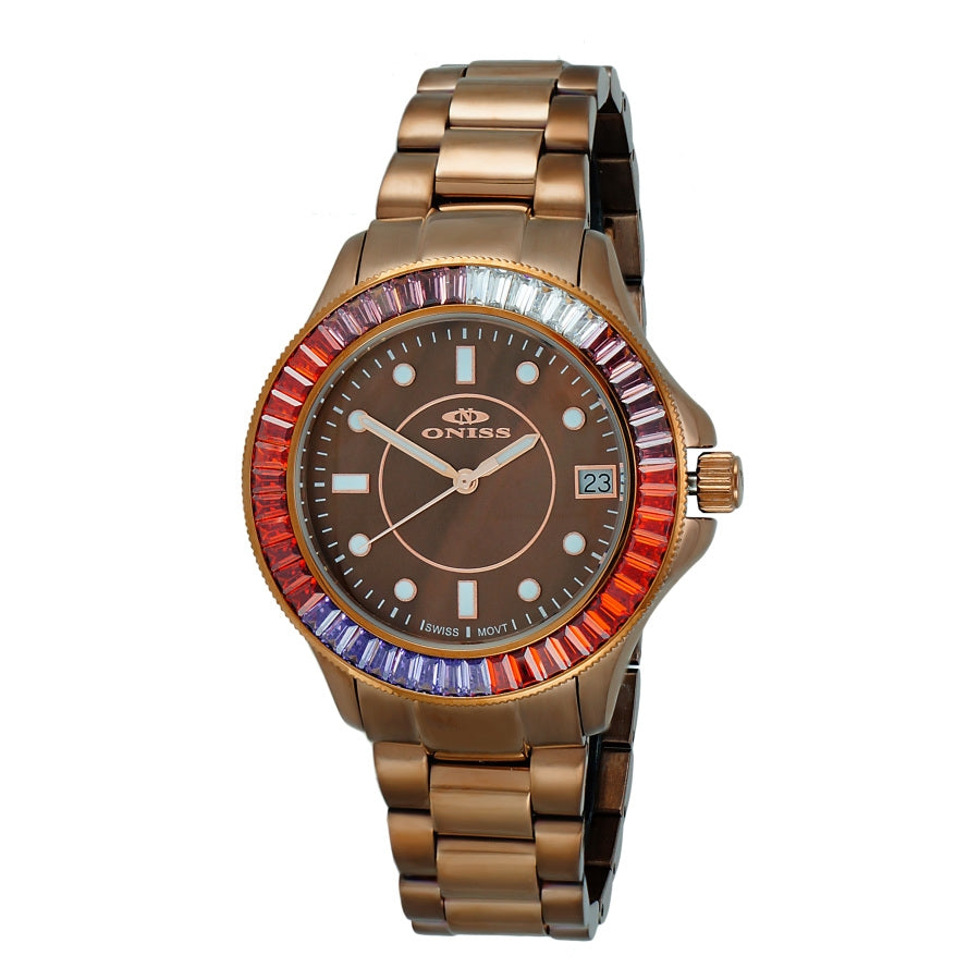 Oniss ON7324 ONJ7324-060BN-BNSC women's watch with brown dial