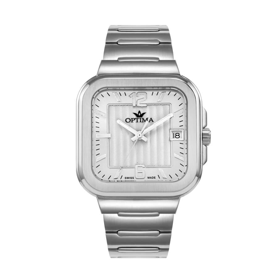 Optima 490 OSM490-SS-1 men's watch with white dial
