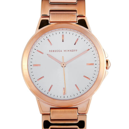 Rebecca Minkoff Cali Quartz Silver White Dial Rose Gold Ladies Watch 2200305
