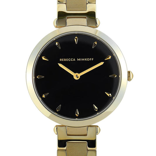 Rebecca Minkoff Nina Quartz Black Dial Gold-tone Ladies Watch 200277