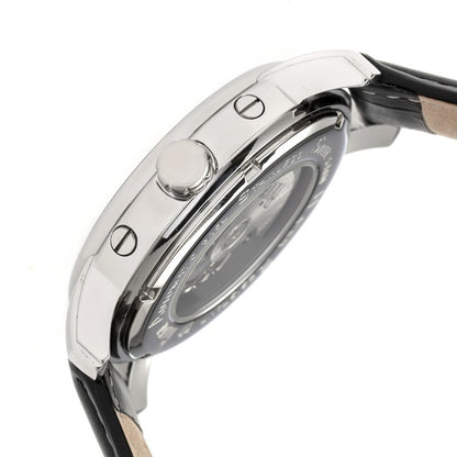 Reign Kahn Black Skeleton Roman Numeral Black Leather Strap Men's Watch RN4304 image 3