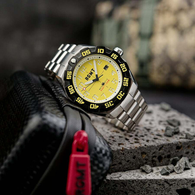 RGMT Field Master RG-8032-AA men's watch with yellow dial