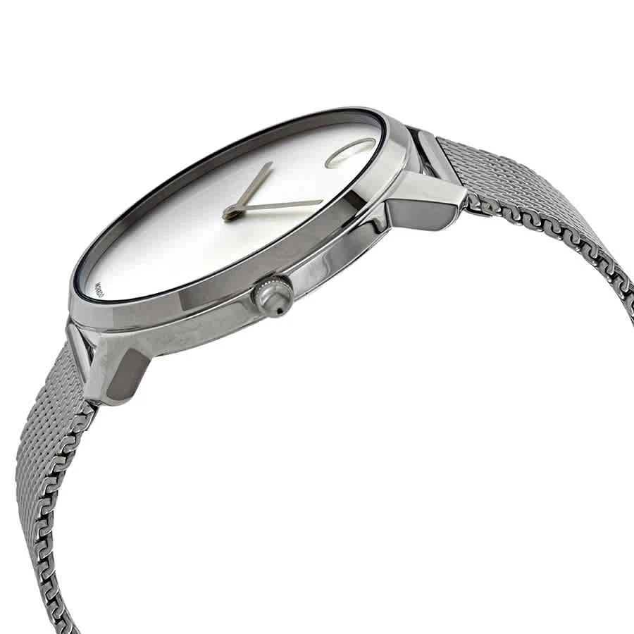 Movado Bold Quartz Silver Dial Stainless Steel Mesh Men's Watch 3600589