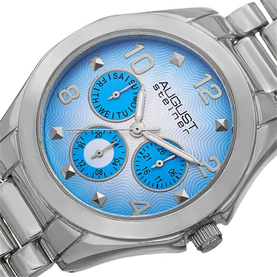 August Steiner Women's AS8150SS Quartz Blue Dial Silver-Tone Watch