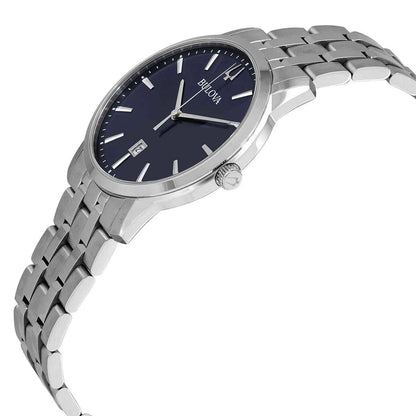 Bulova Sutton Men's Quartz 40mm Blue Dial Stainless Steel Bracelet Watch 96B338