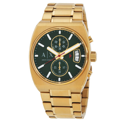 Armani Exchange Oliver Chronograph Green Dial Gold-Tone Men's Watch AX2822
