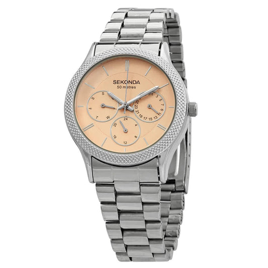 Sekonda Women's Peach Dial Stainless Steel Quartz Watch 2091