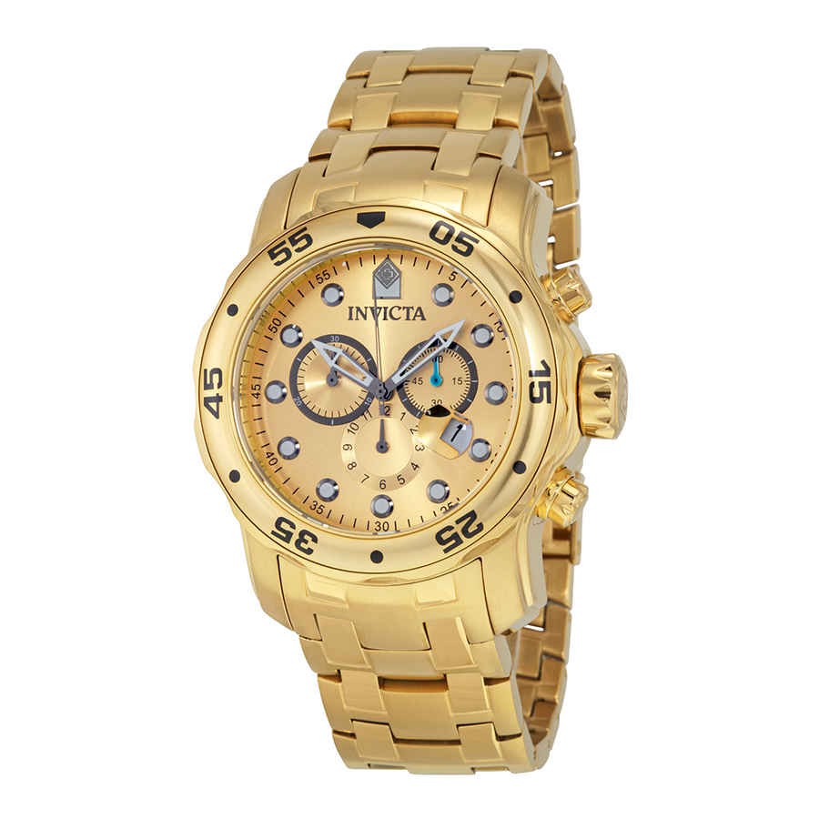 Invicta Gold Face Stainless Steel Men's Luxury Watch - 0074