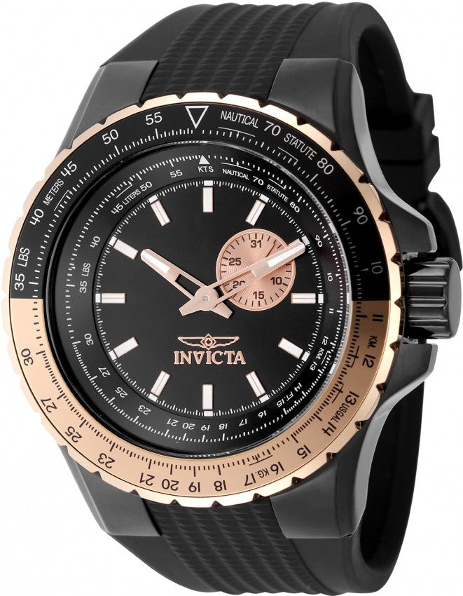 Invicta Black Face Stainless Steel Men's Luxury Watch - 49725