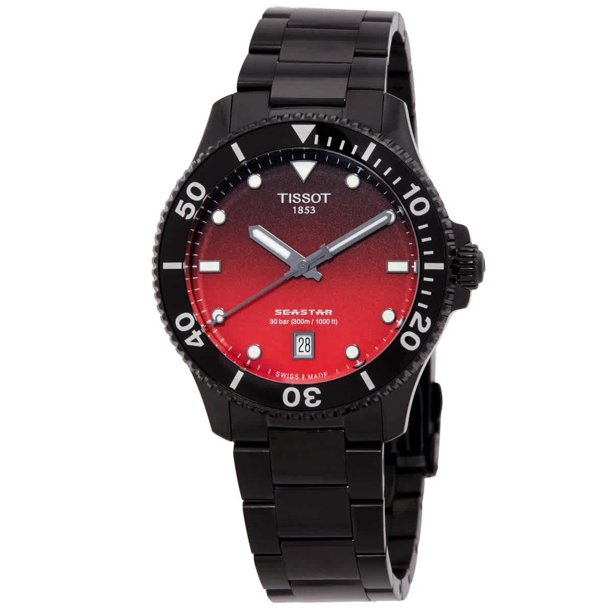 Tissot Black Face Stainless Steel Men's Luxury Watch