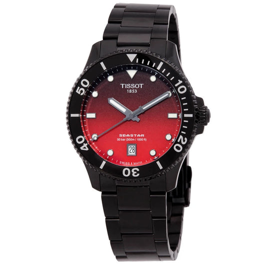 Tissot Black Face Stainless Steel Men's Luxury Watch