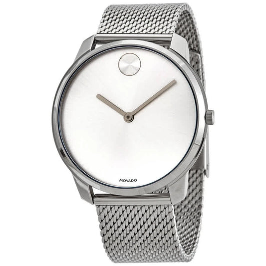 Movado Bold Quartz Silver Dial Stainless Steel Mesh Men's Watch 3600589
