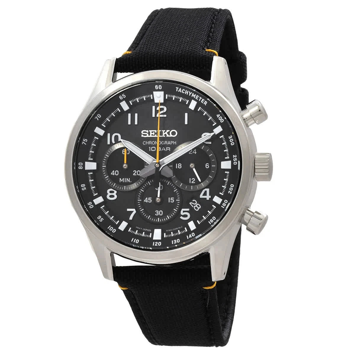 Seiko Black Face Stainless Steel Men's Luxury Watch - SSB449P1