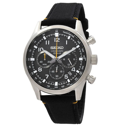 Seiko Black Face Stainless Steel Men's Luxury Watch - SSB449P1