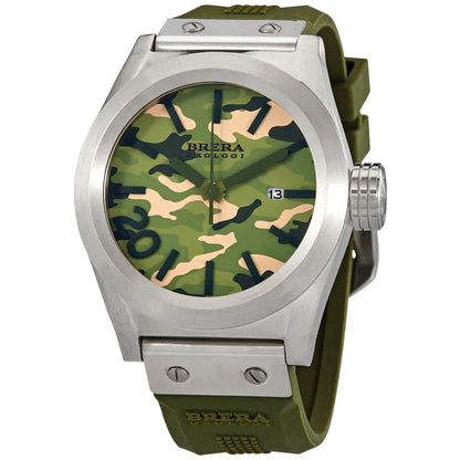 Brera Orologi Eterno Solotempo Green Camouflage Quartz Men's Watch BRETS4581