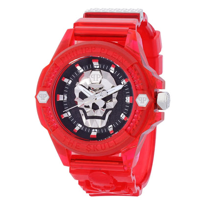 Philipp Plein The Skull Quartz Red Transparent Resin Men's Watch PWWAA0223