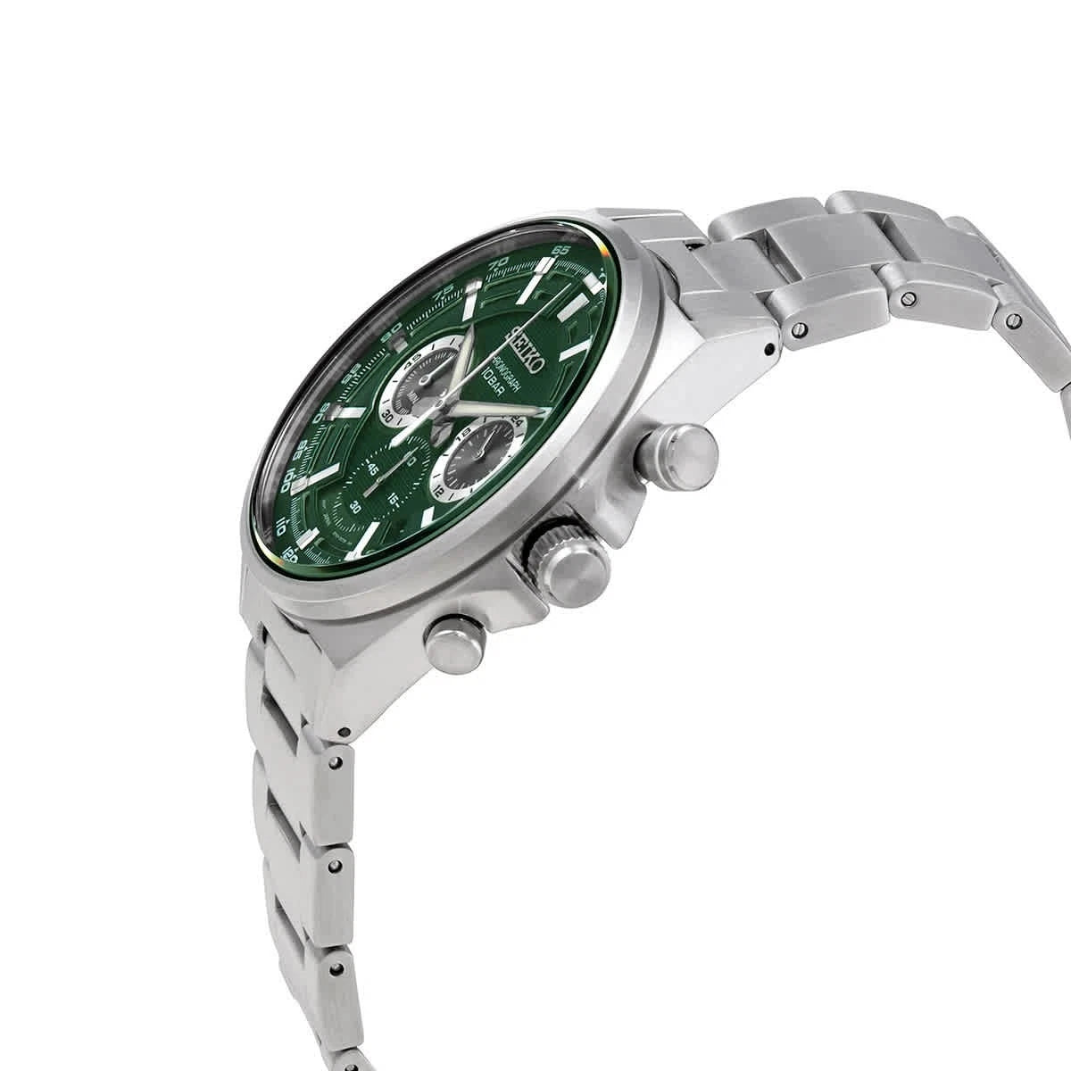 Seiko Green Face Stainless Steel Men's Luxury Watch - SSB405P1