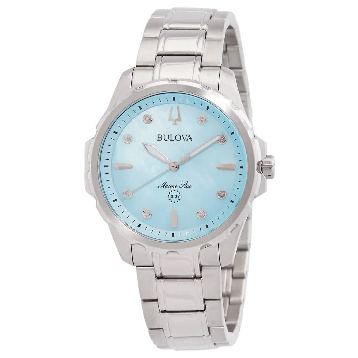 Bulova Marine Star 36mm Blue Dial Stainless Steel Women's Watch 96P248