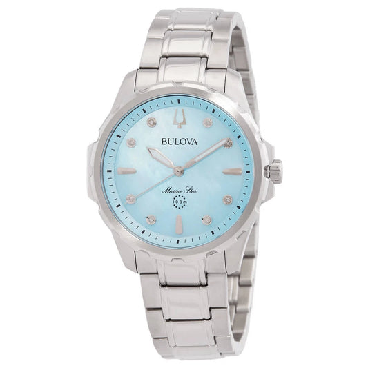Bulova Marine Star 36mm Blue Dial Stainless Steel Women's Watch 96P248