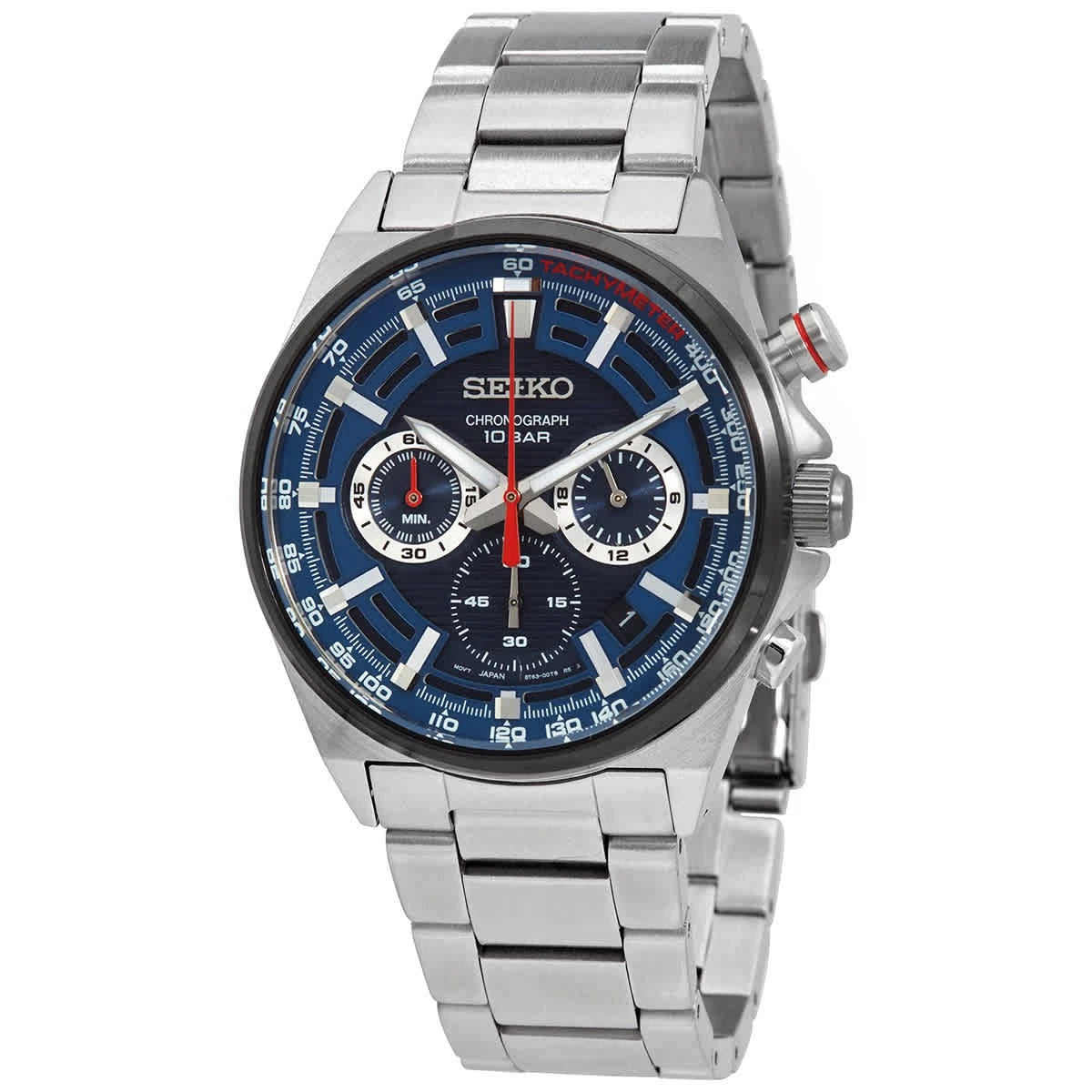 Seiko Blue Face Stainless Steel Men's Luxury Watch - SSB407P1