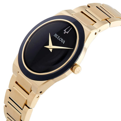 Bulova Millennia Quartz Black Dial Gold-Tone Men's Watch 97A183