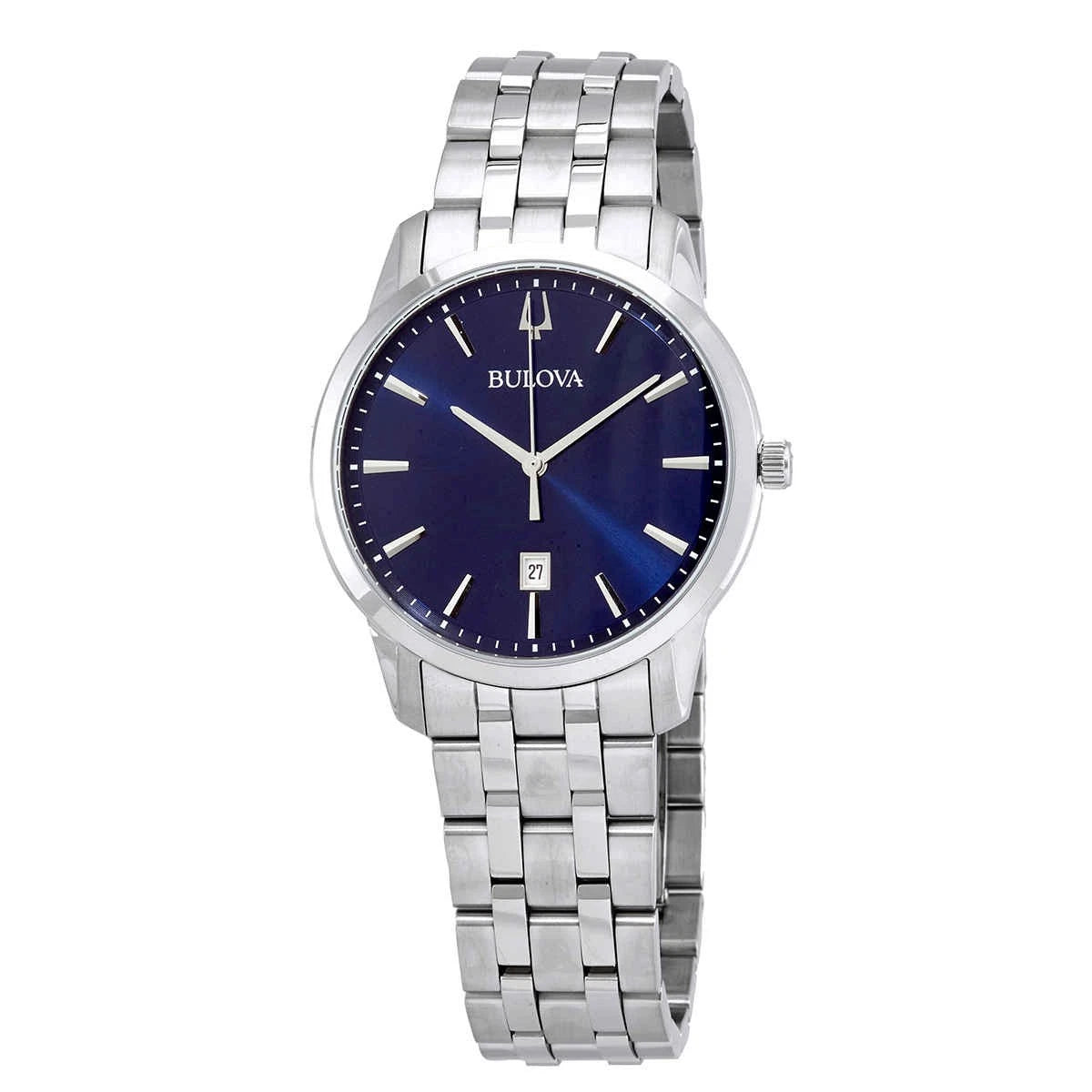Bulova Sutton Men's Quartz 40mm Blue Dial Stainless Steel Bracelet Watch 96B338