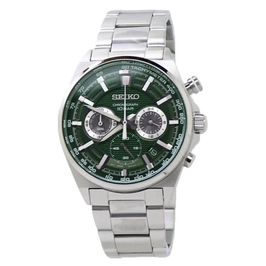 Seiko Green Face Stainless Steel Men's Luxury Watch - SSB405P1