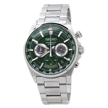 Seiko Green Face Stainless Steel Men's Luxury Watch - SSB405P1