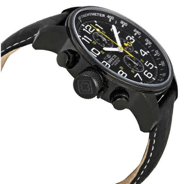 Invicta Force Lefty Chronograph Black Dial Black Leather Men's Watch 3332