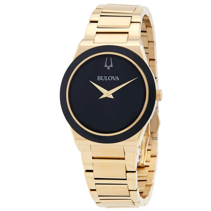 Bulova Millennia Quartz Black Dial Gold-Tone Men's Watch 97A183