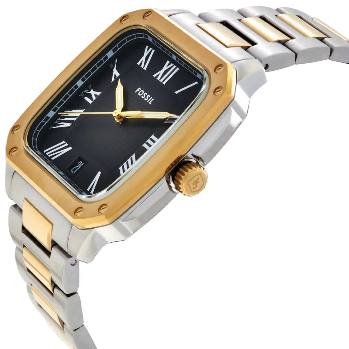 Fossil Crosby Quartz Black Dial Two-Tone Men's Watch FS6123