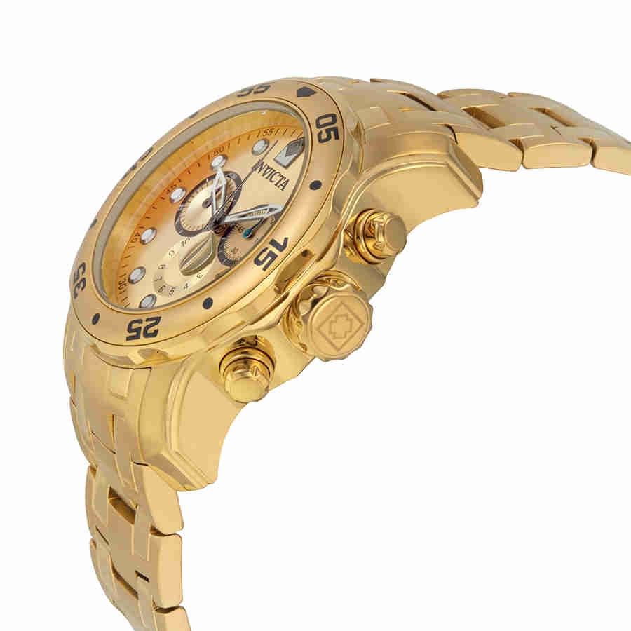 Invicta Gold Face Stainless Steel Men's Luxury Watch - 0074