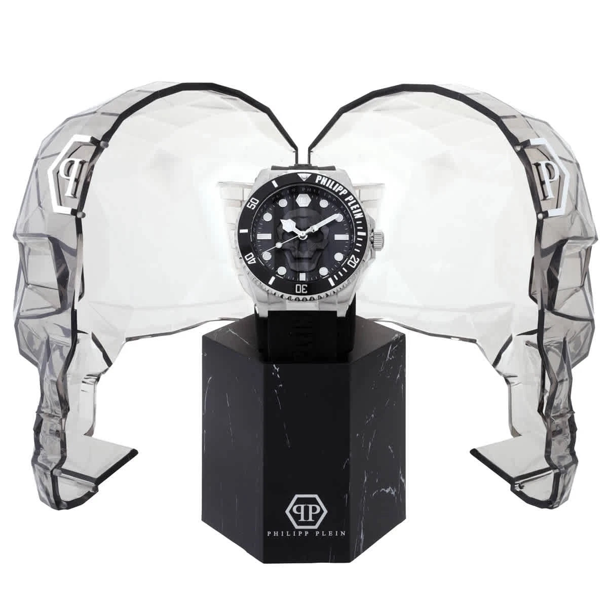 Philipp Plein The Skull Diver Quartz Black Dial Men's Watch PWOAA0122