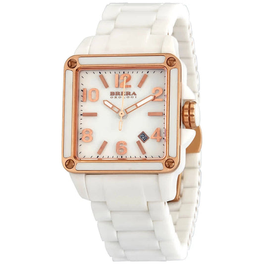 Brera Orologi Stella White Ceramic Mother of Pearl Dial Women's Watch BWST2CWHRGN