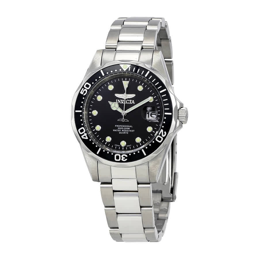 Invicta Black Face Stainless Steel Men's Luxury Watch - 17046