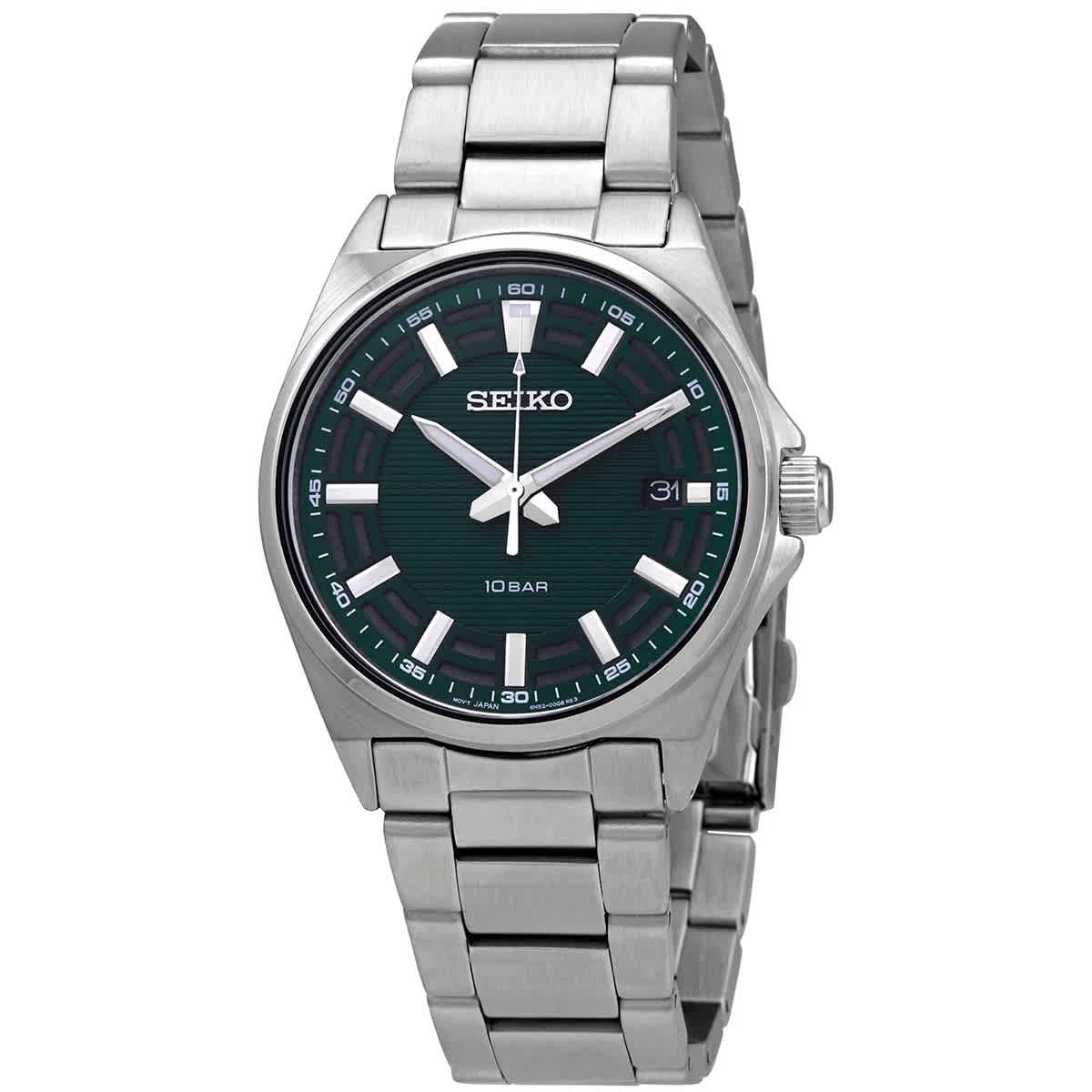 Seiko Green Face Stainless Steel Men's Luxury Watch - SUR503P1