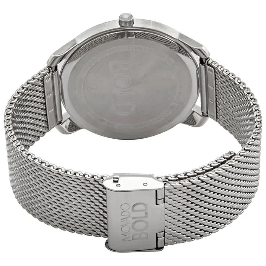 Movado Bold Quartz Silver Dial Stainless Steel Mesh Men's Watch 3600589