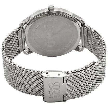 Movado Bold Quartz Silver Dial Stainless Steel Mesh Men's Watch 3600589