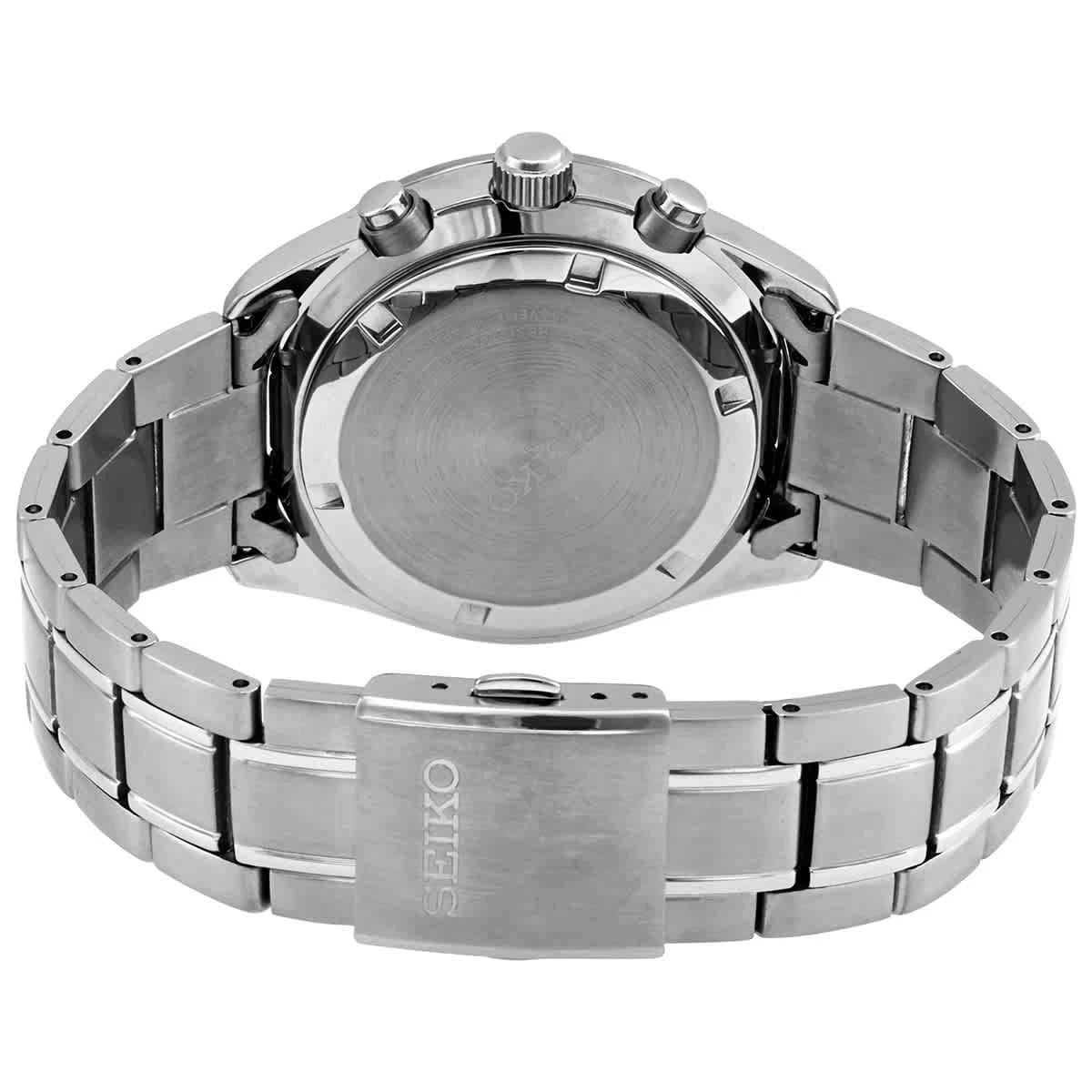 Seiko Black Face Stainless Steel Men's Luxury Watch - SSB379