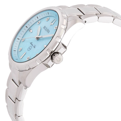 Bulova Marine Star 36mm Blue Dial Stainless Steel Women's Watch 96P248