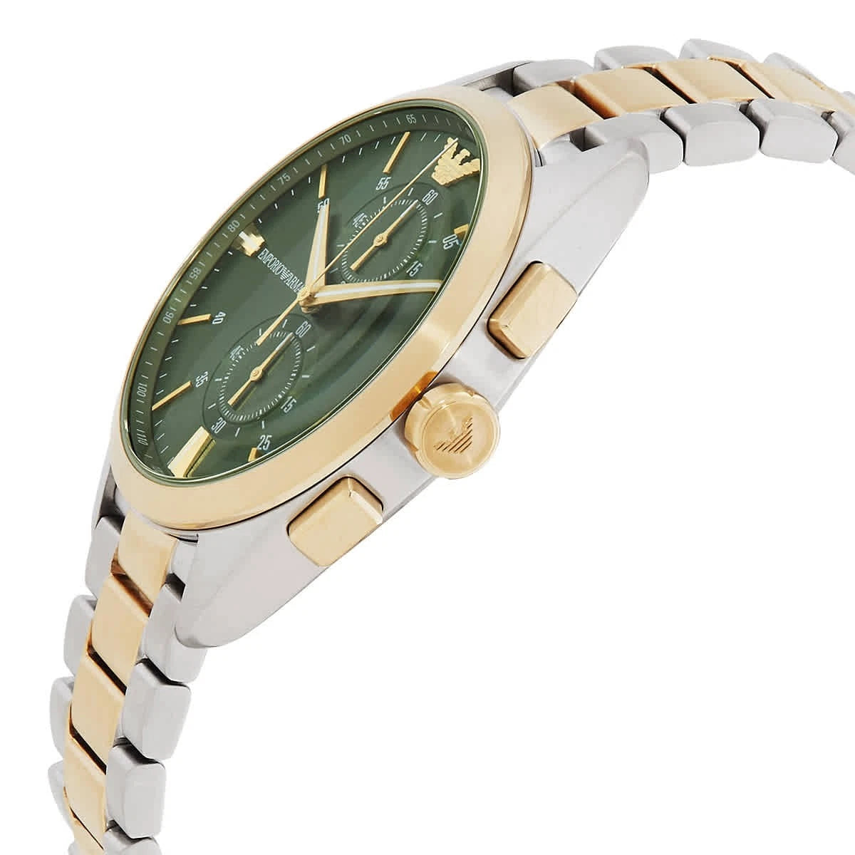 Emporio Armani Chronograph Quartz Green Dial Two-Tone Men's Watch AR11511
