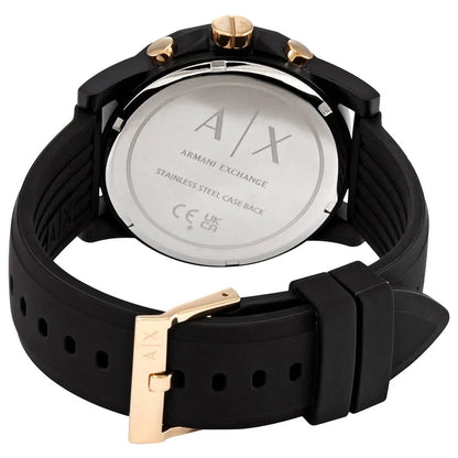 Armani Exchange AX7105 Men's Black Chronograph Quartz Watch with Luggage Tag