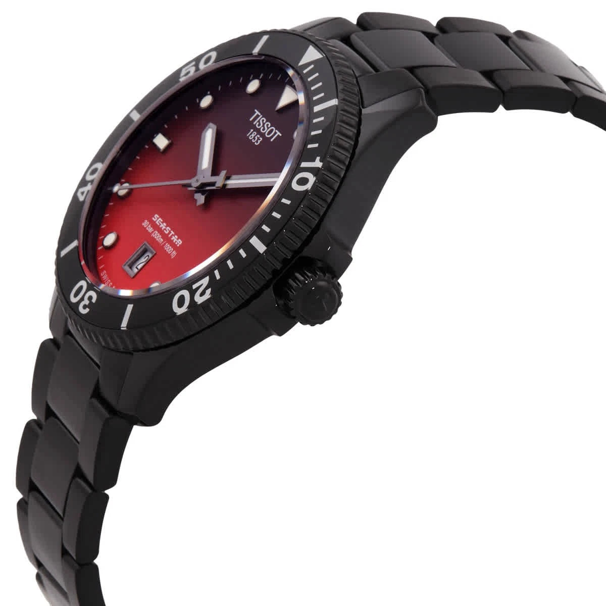 Tissot Black Face Stainless Steel Men's Luxury Watch