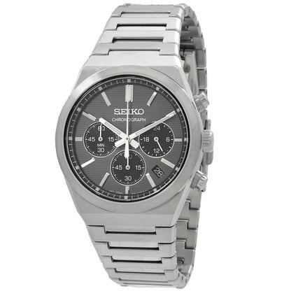 Seiko Grey Face Stainless Steel Men's Luxury Watch - SSB455P1