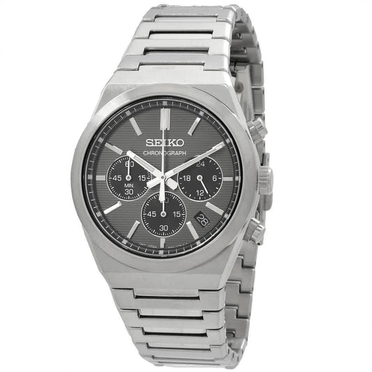 Seiko Grey Face Stainless Steel Men's Luxury Watch - SSB455P1