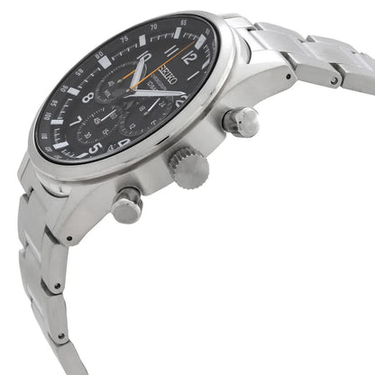 Seiko Black Face Stainless Steel Men's Luxury Watch - SSB447P1