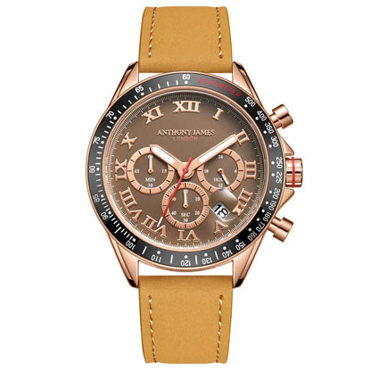 Tachymeter Turbo Brown Dial Men's Watch AJ101