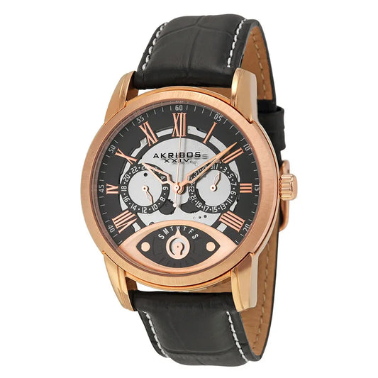 Black Dial Rose Gold-tone Men's Watch AK725RG